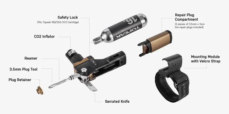 Topeak TubiMaster+ Compact Repair Kit With 16Gram CO2-2